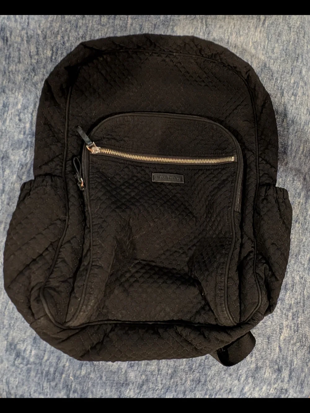 Vera Bradley Black Quilted Backpack with Several Pockets